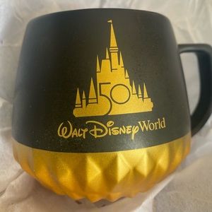 Walt Disney World 50th Anniversary Black & Gold 2021 Starbucks Mug.